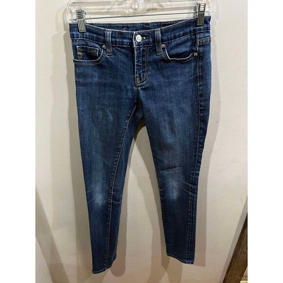 Vigoss Jeans Womens 0 Straight Blue Low Rise Embroidered Denim Stretch Casual - Picture 1 of 9